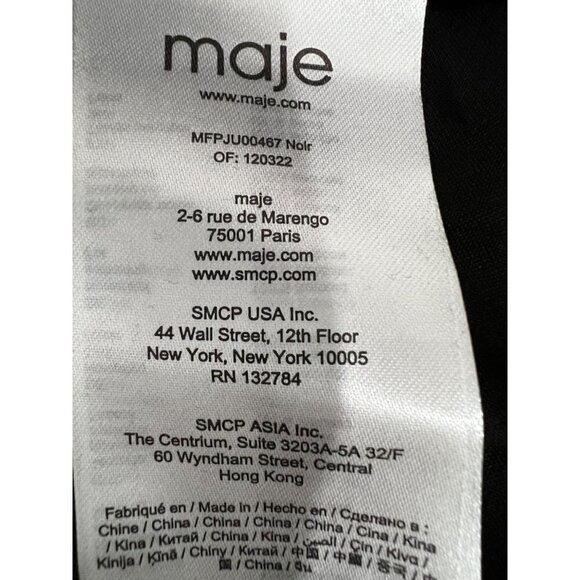 New Maje Size 40 Eyelet Cotton-gabardine Black Mini Skirt Going Out Streetwear - Picture 8 of 12